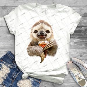 Sloth & Soft Drink - Best Unisex Trending Handmade T-shirt Gift Idea For Men T-shirt For Woman