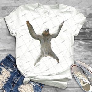 Sloth Hangs Around Your Neck -3 - Best Unisex Trending Handmade T-shirt Gift Idea For Men T-shirt For Woman