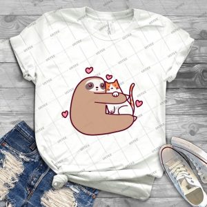 Sloth Loves Cat - Best Unisex Trending Handmade T-shirt Gift Idea For Men T-shirt For Woman