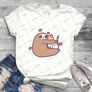 Sloth Loves Cat 25 - Trending Shirt For Women Vintage Retro Tee For Men Kid's T-Shirt Handmade Shirt