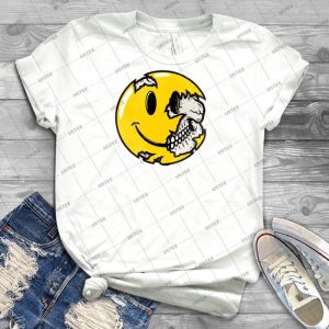 Smiley Face Skull - Best Unisex Trending Handmade T-shirt Gift Idea For Men T-shirt For Woman