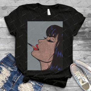 Smoking Girl 39 - Vintage Men's Shirt Tshirt For Women Classic Handmade Shirt Retro Graphic Tee