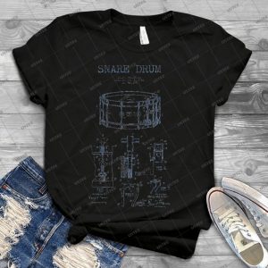 Snare Drum Patent - Vintage Men's Shirt Tshirt For Women Classic Handmade Shirt Retro Graphic Tee