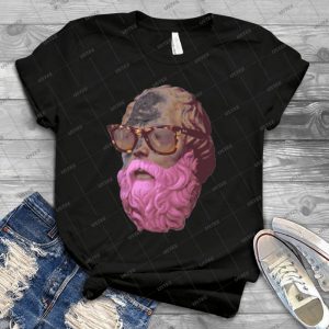 Socrates In Pink - Vintage Men's Shirt Tshirt For Women Classic Handmade Shirt Retro Graphic Tee