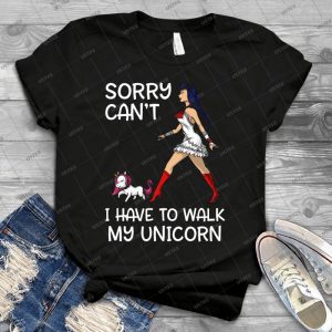 Sorry Can T I Have To Walk My Unicorn Funny Magical - Vintage Men's Shirt Tshirt For Women Classic Handmade Shirt Retro Graphic Tee