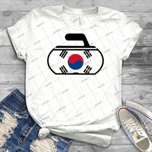 South Korea Curling - Vintage Men's Shirt Tshirt For Women Classic Handmade Shirt Retro Graphic Tee