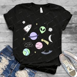 Space Aesthetic - Black - 33 - Trending Shirt For Women Vintage Retro Tee For Men Kid's T-Shirt Handmade Shirt