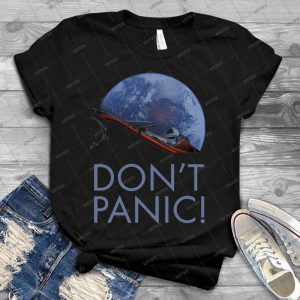 Spacex Don T Panic In Space 66 - Vintage Men's Shirt Tshirt For Women Classic Handmade Shirt Retro Graphic Tee