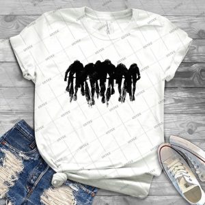 Sprint Finish Cyclist Silhouette Print 83 - Vintage Men's Shirt Tshirt For Women Classic Handmade Shirt Retro Graphic Tee