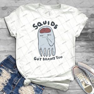Squids Got Brains Too 4 - Vintage Men's Shirt Tshirt For Women Classic Handmade Shirt Retro Graphic Tee