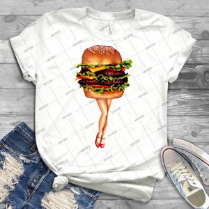 Stacked -Cheeseburger Girl - Best Unisex Trending Handmade T-shirt Gift Idea For Men T-shirt For Woman