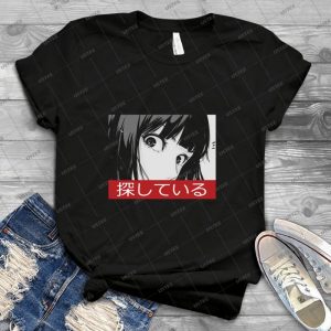 Stare-Sad Japanese Aesthetic - Trending Shirt For Women Vintage Retro Tee For Men Kid's T-Shirt Handmade Shirt