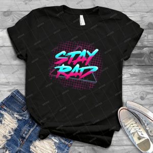 Stay Rad - Vintage Men's Shirt Tshirt For Women Classic Handmade Shirt Retro Graphic Tee