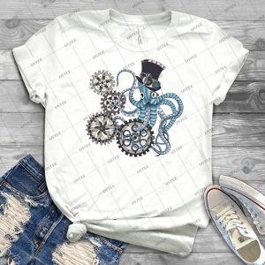 Steampunk Octopus 3 - Vintage Men's Shirt Tshirt For Women Classic Handmade Shirt Retro Graphic Tee