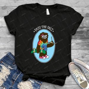 Stoner Sloth - Pass The Salt - For Black Shirts - 20 - Best Unisex Trending Handmade T-shirt Gift Idea For Men T-shirt For Woman