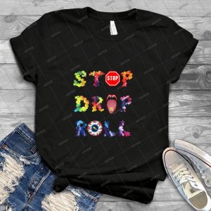 Stop Drop And Roll Rainbow 7 - Trending Shirt For Women Vintage Retro Tee For Men Kid's T-Shirt Handmade Shirt