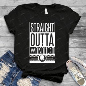 Straight Outta Wakanda - Vintage Men's Shirt Tshirt For Women Classic Handmade Shirt Retro Graphic Tee