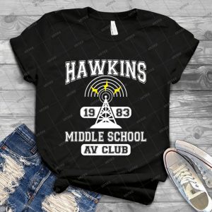Stranger Things-Hawkins Middle School A-V- Club - Vintage Men's Shirt Tshirt For Women Classic Handmade Shirt Retro Graphic Tee