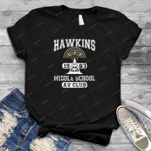 Stranger Things Tee-Hawkins Av Club - Vintage Men's Shirt Tshirt For Women Classic Handmade Shirt Retro Graphic Tee