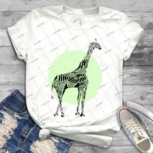 Stripes And Giraffe- Green - Best Unisex Trending Handmade T-shirt Gift Idea For Men T-shirt For Woman