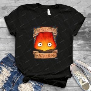 Studio Ghilbi Illustration- Calcifer 3 56 - Vintage Men's Shirt Tshirt For Women Classic Handmade Shirt Retro Graphic Tee