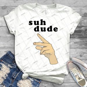 Suh Dude Meme - Lettres Noires - Vintage Men's Shirt Tshirt For Women Classic Handmade Shirt Retro Graphic Tee