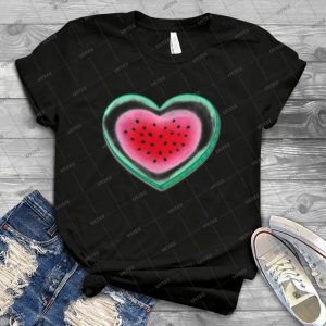 Summer Love-Watermelon Heart - Vintage Men's Shirt Tshirt For Women Classic Handmade Shirt Retro Graphic Tee