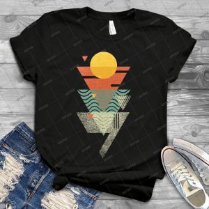 Sun- Sea- Sand- Shark- 48 - Vintage Men's Shirt Tshirt For Women Classic Handmade Shirt Retro Graphic Tee