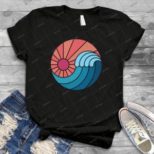 Sun & Sea 28 - Vintage Men's Shirt Tshirt For Women Classic Handmade Shirt Retro Graphic Tee