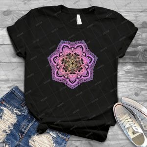 Sunset Mandala - Vintage Men's Shirt Tshirt For Women Classic Handmade Shirt Retro Graphic Tee