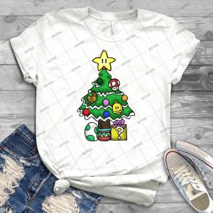 Super Mario-Mushroom Kingdom Christmas - Gift Idea Shirt For Men Tee For Women Classic Retro Vintage Graphic T-Shirt