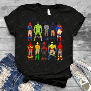 Superhero Butts 28 - Vintage Men's Shirt Tshirt For Women Classic Handmade Shirt Retro Graphic Tee