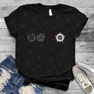 Supernatural Protection - Light Symbols - 45 - Vintage Men's Shirt Tshirt For Women Classic Handmade Shirt Retro Graphic Tee