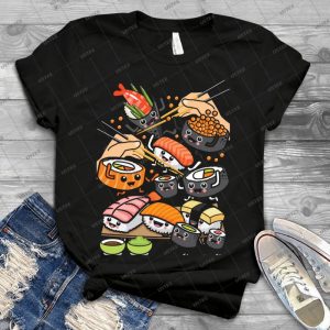Sushi Party  25 - Vintage Men's Shirt Tshirt For Women Classic Handmade Shirt Retro Graphic Tee