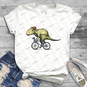 T-Rex Bikers 19 - Vintage Men's Shirt Tshirt For Women Classic Handmade Shirt Retro Graphic Tee