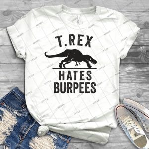 T Rex Hates Burpees 9 - Vintage Men's Shirt Tshirt For Women Classic Handmade Shirt Retro Graphic Tee
