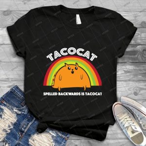 Tacocat Spelled Backwards Is Tacocat - Vintage Men's Shirt Tshirt For Women Classic Handmade Shirt Retro Graphic Tee