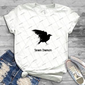 Team Damon- Raven - Gift Idea Shirt For Men Tee For Women Classic Retro Vintage Graphic T-Shirt