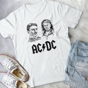 Tesla Ac-dc Vs Edison Tee - War Of Currents Tshirt - Funny Shirt For Men Women Ac-dc Handmade Shirt