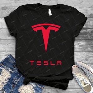Tesla Car Logo 4 - Vintage Men's Shirt Tshirt For Women Classic Handmade Shirt Retro Graphic Tee