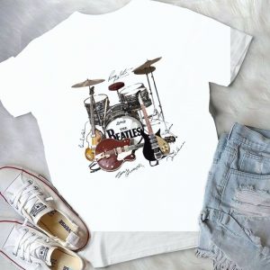 The Baetles Guitar All Members Signature Handmade Shirt Handmade Shirt_58