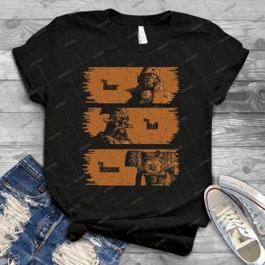 The Bear, The Bull, The House - Vintage Men's Shirt Tshirt For Women Classic Handmade Shirt Retro Graphic Tee