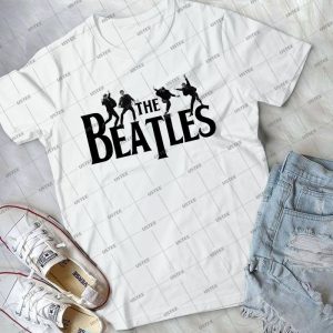 The Beatles John Lennon, Paul McCartney, George Harrison And Ringo Starr Black And White Handmade Shirt
