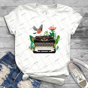 The Bird And The Typewriter - Gift Idea Shirt For Men Tee For Women Classic Retro Vintage Graphic T-Shirt