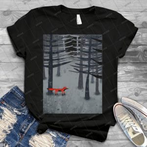 The Fox And The Forest 29 - Vintage Men's Shirt Tshirt For Women Classic Handmade Shirt Retro Graphic Tee