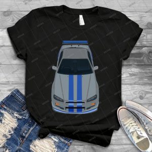 The Gray And Blue 49 - Vintage Men's Shirt Tshirt For Women Classic Handmade Shirt Retro Graphic Tee
