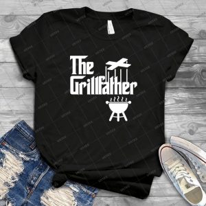 The Grillfather Is Here - Vintage Men's Shirt Tshirt For Women Classic Handmade Shirt Retro Graphic Tee