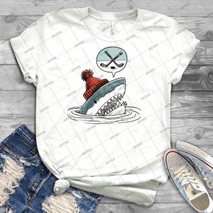 The Hockey Shark 90 - Vintage Men's Shirt Tshirt For Women Classic Handmade Shirt Retro Graphic Tee