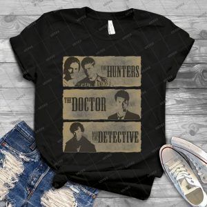 The Hunters, The Doctor And The Detective  30 - Vintage Men's Shirt Tshirt For Women Classic Handmade Shirt Retro Graphic Tee