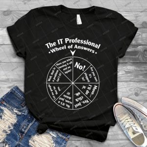 The It Professional Wheel Of Answers- 22 - Vintage Men's Shirt Tshirt For Women Classic Handmade Shirt Retro Graphic Tee